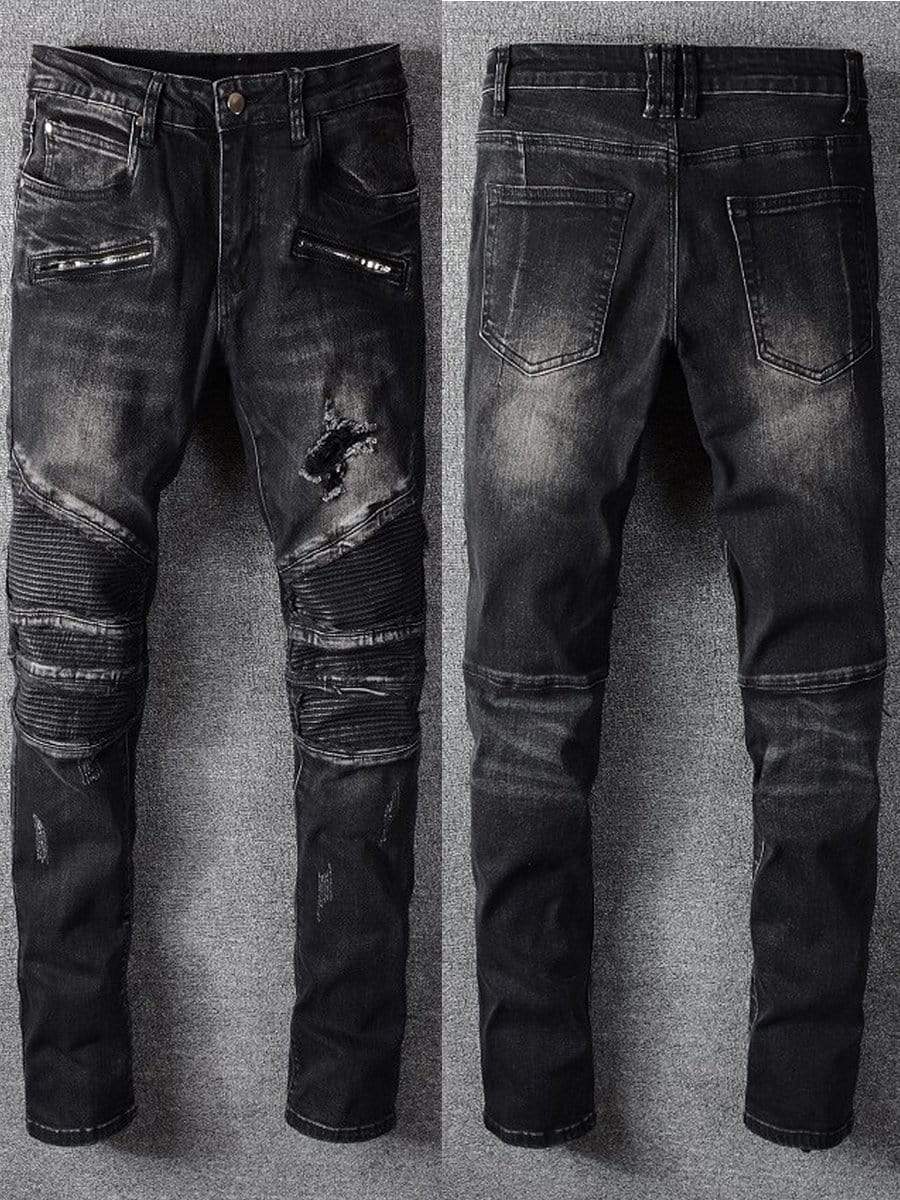 moronic Tyggegummi Net LONGBIDA Biker Men Jeans Streetwear Designer High Quality