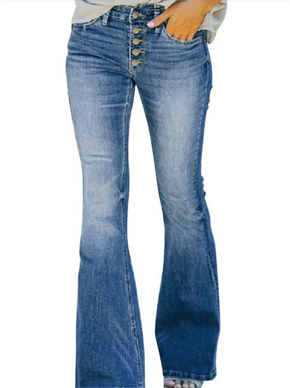 LONGBIDA Women Bell Bottoms High Waisted Stretch Slimming Fashion