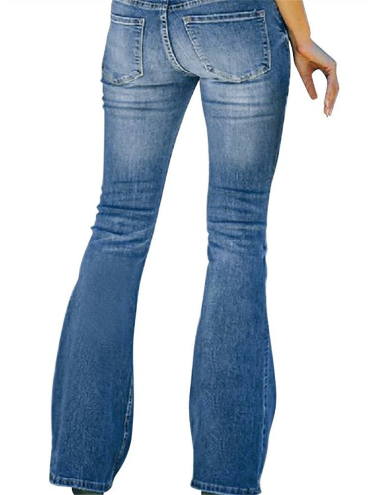 LONGBIDA Women Bell Bottoms High Waisted Stretch Slimming Fashion