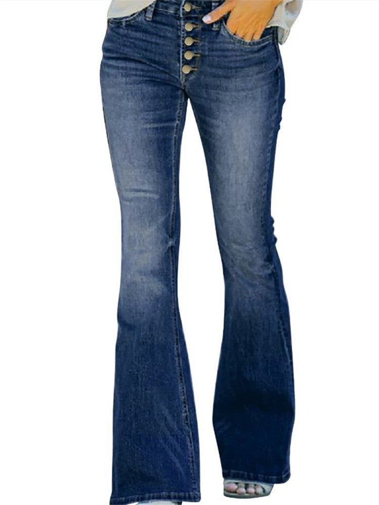 LONGBIDA Women Bell Bottoms High Waisted Stretch Slimming Fashion