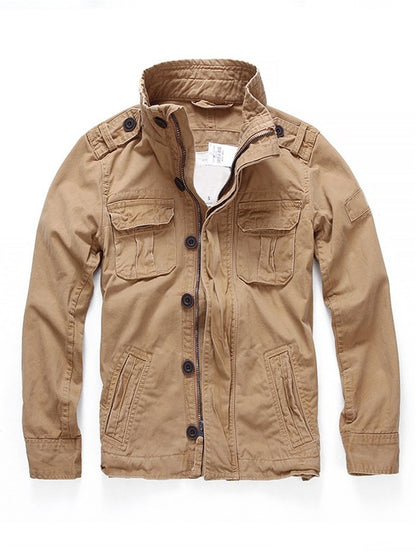 LONGBIDA Fashion Jacket Denim Retro Multi-pockets Men Cowboy