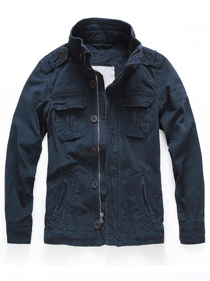 LONGBIDA Fashion Jacket Denim Retro Multi-pockets Men Cowboy