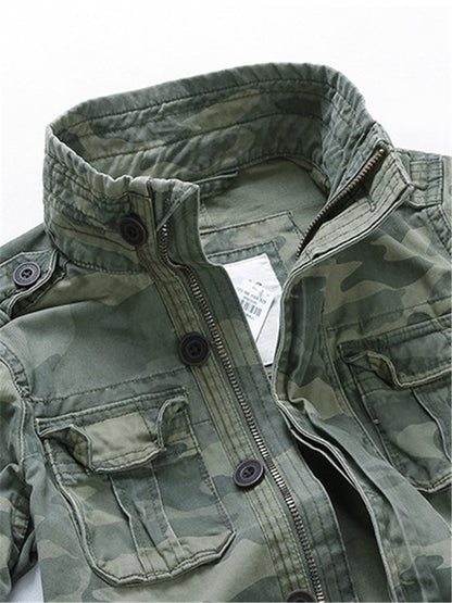 LONGBIDA Fashion Jacket Denim Retro Multi-pockets Men Cowboy