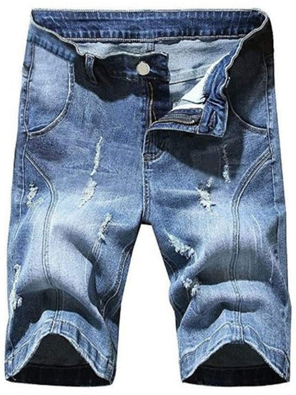 LONGBIDA Ripped Jeans Shorts Casual Summer Pants Mens Wear
