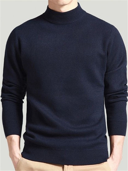 LONGBIDA Sweater Solid Pullovers Mens Wear Thin Fashion Undershirt