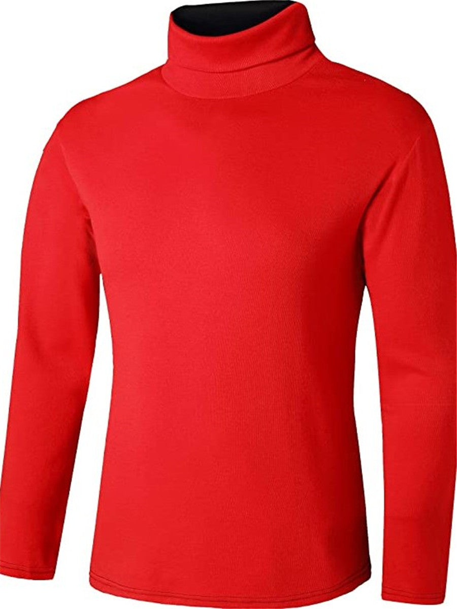 LONGBIDA Mens Turtleneck T-Shirt Slim Fit Lightweight Long Sleeve Pullover Top