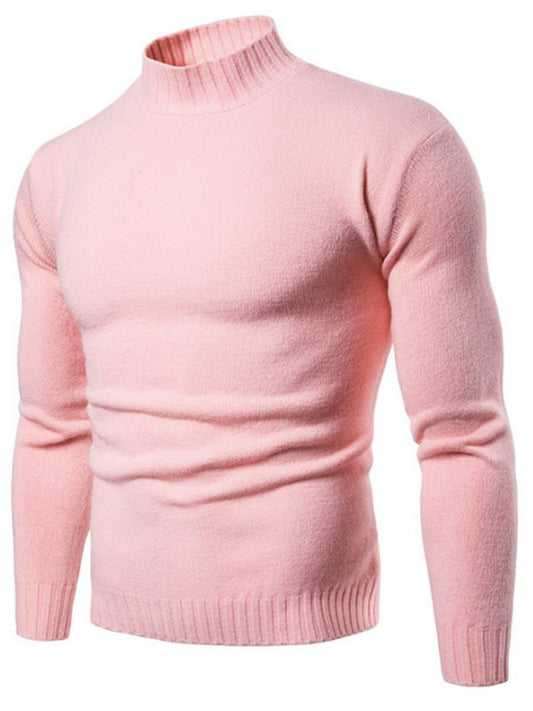 LONGBIDA Men Turtleneck Fashion Pullover Sweaters Knitwears Slim