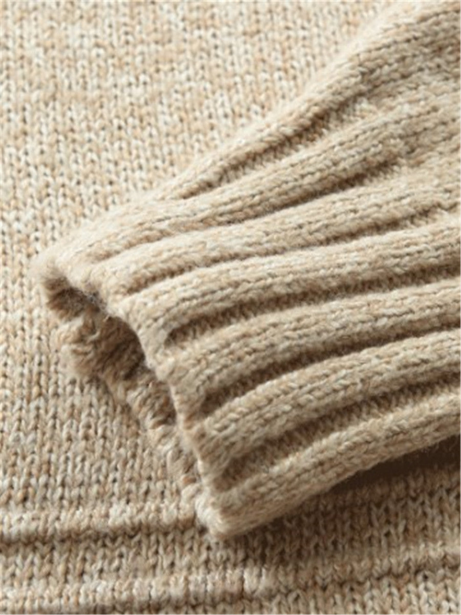 LONGBIDA Mens Classic Wool Knitwear Sweaters Thick Warm Cashmere Sweater