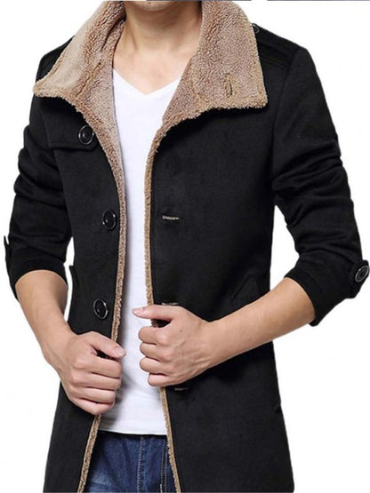 LONGBIDA Mens Jacket Fashion Single-breasted Button Casual Windbreaker