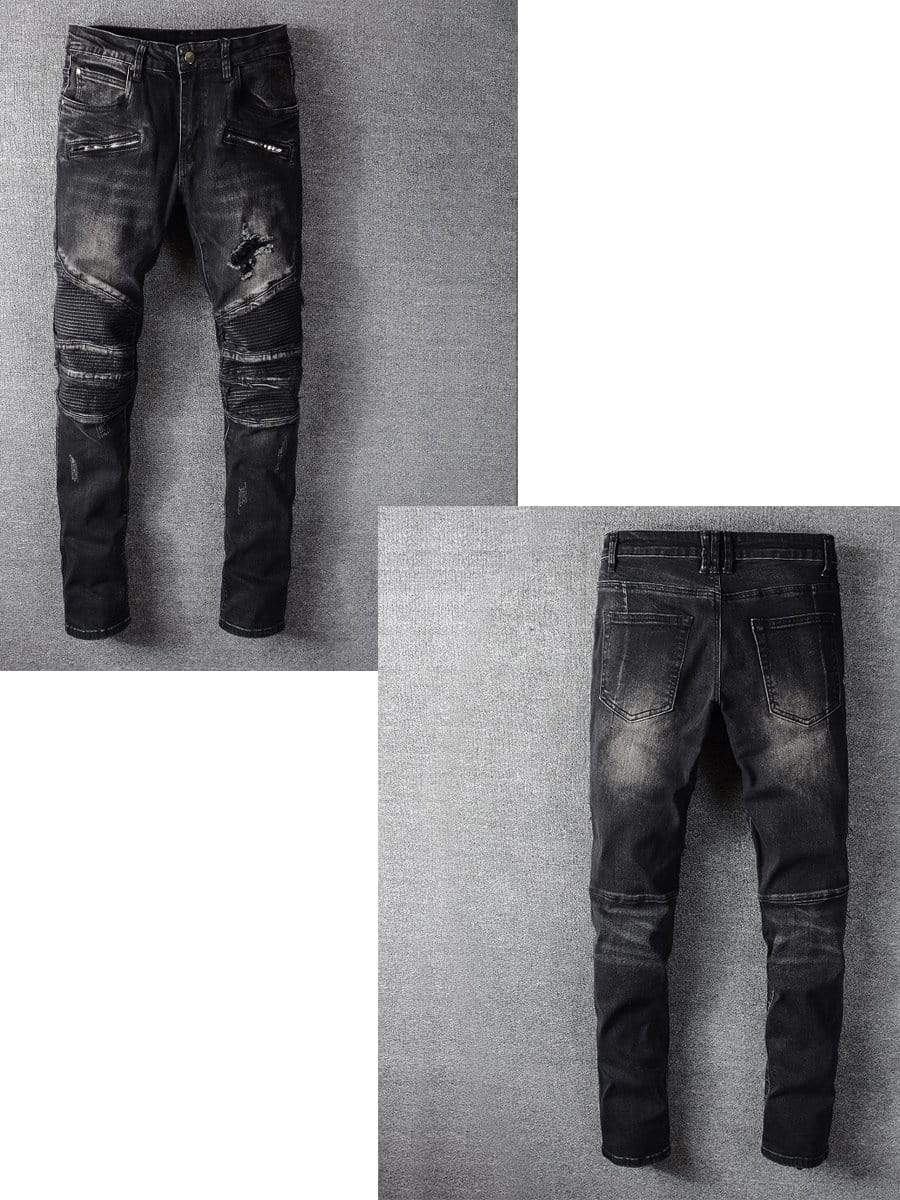 LONGBIDA Biker Jeans Streetwear Designer High Quality For Men