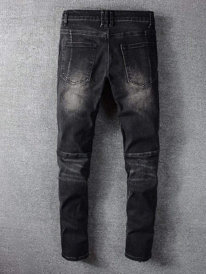 LONGBIDA Biker Jeans Streetwear Designer High Quality For Men