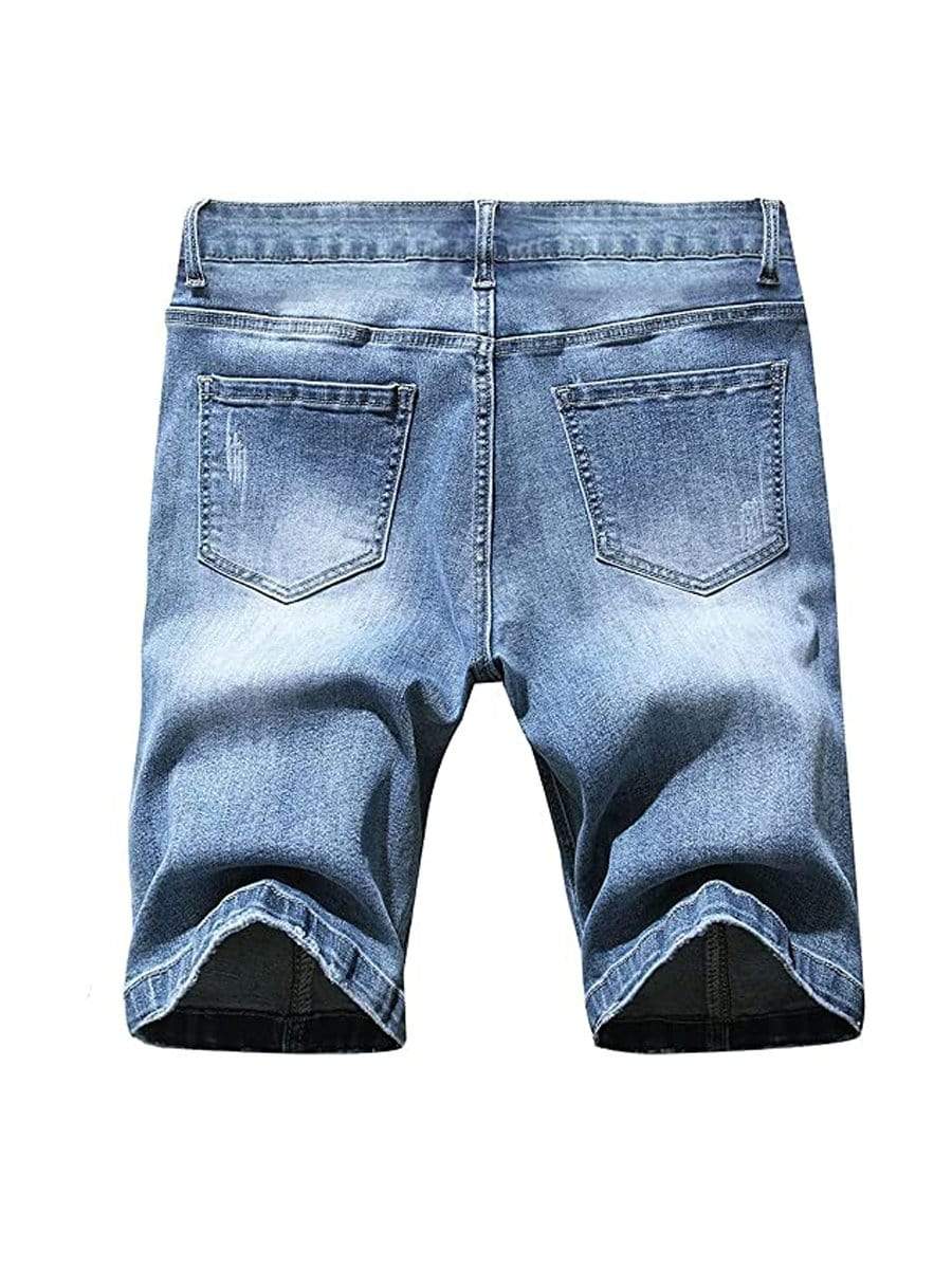 LONGBIDA Ripped Jeans Shorts Casual Summer Pants For Men