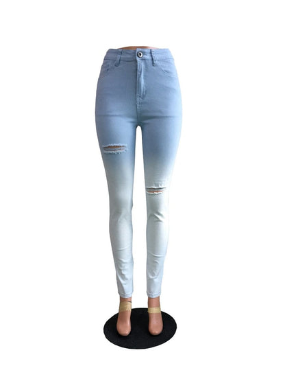 LONGBIDA Ripped Jeans Skinny Fashion High Waist For Women