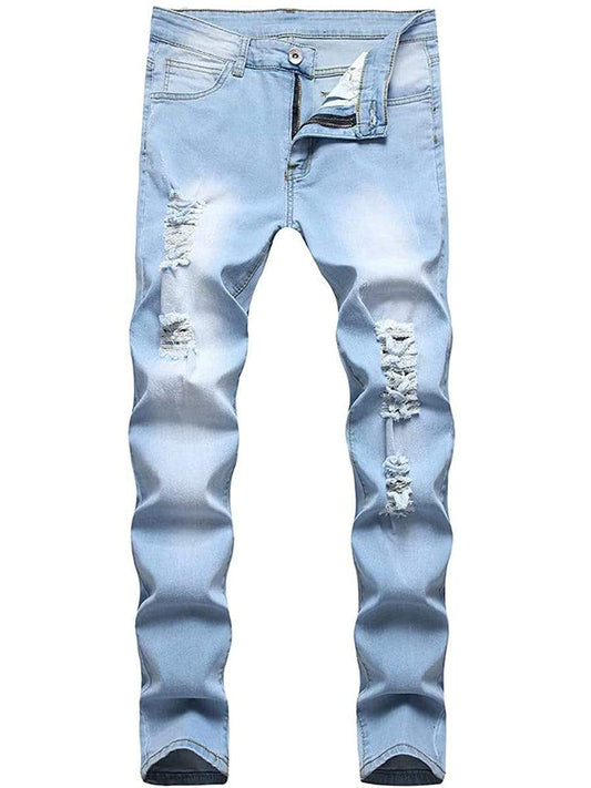 New Blue Ripped Slim Fit Torn Jeans For Men For Men Pontalon Homme Jean  Hompiece Tejanos Hombre Casual Vaportas From Imeav, $38.46