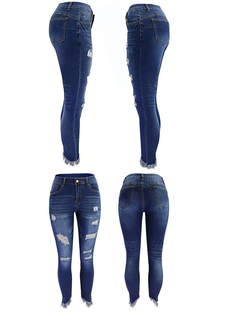 LONGBIDA Skinny Jeans for Women High Waisted Stretch Butt Lifting Jeans  Slim Fit Denim Pants Pull On Jeggings Jeans