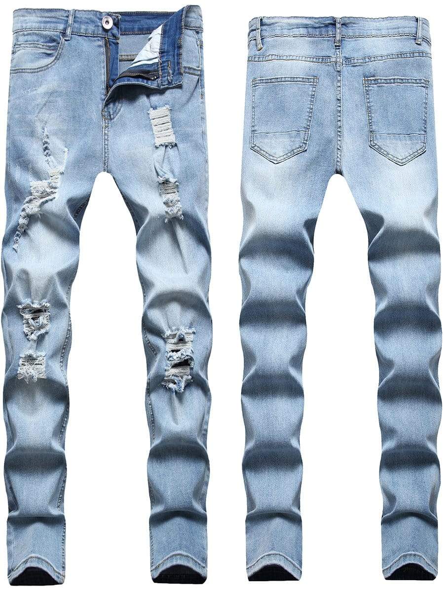 LONGBIDA Ripped Jeans Sweatpants Sexy Casual Trousers For Men