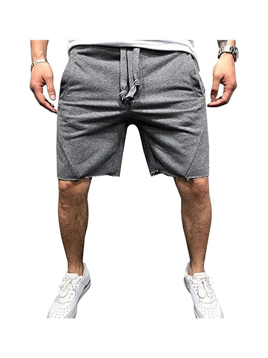 Dark Grey / M LONGBIDA Shorts Loose Fit Lightweight Quick Dry Training Pants For Men