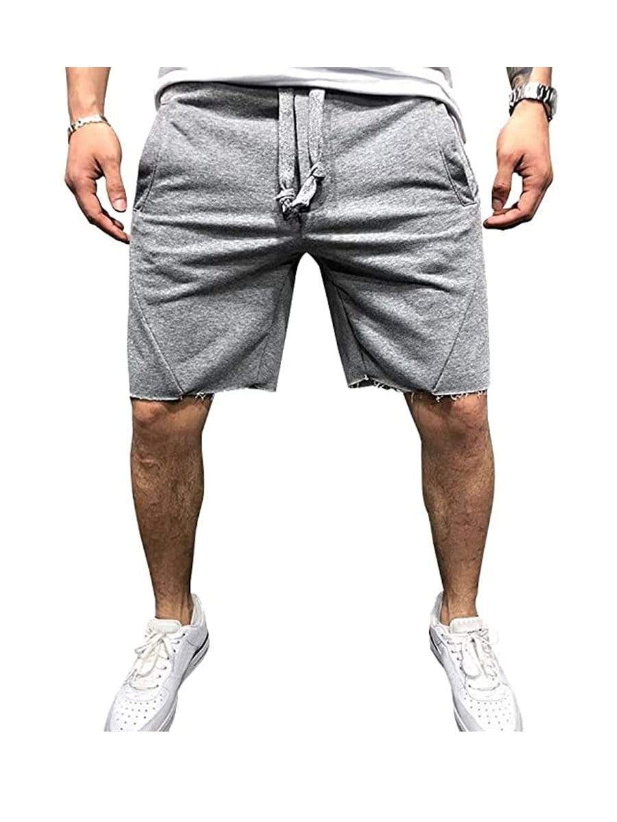 Light Grey / 2XL LONGBIDA Shorts Loose Fit Lightweight Quick Dry Training Pants For Men